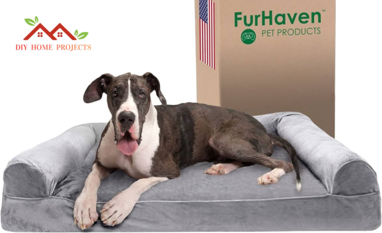 FurHaven Faux Fur & Velvet Top Sofa Pet Bed